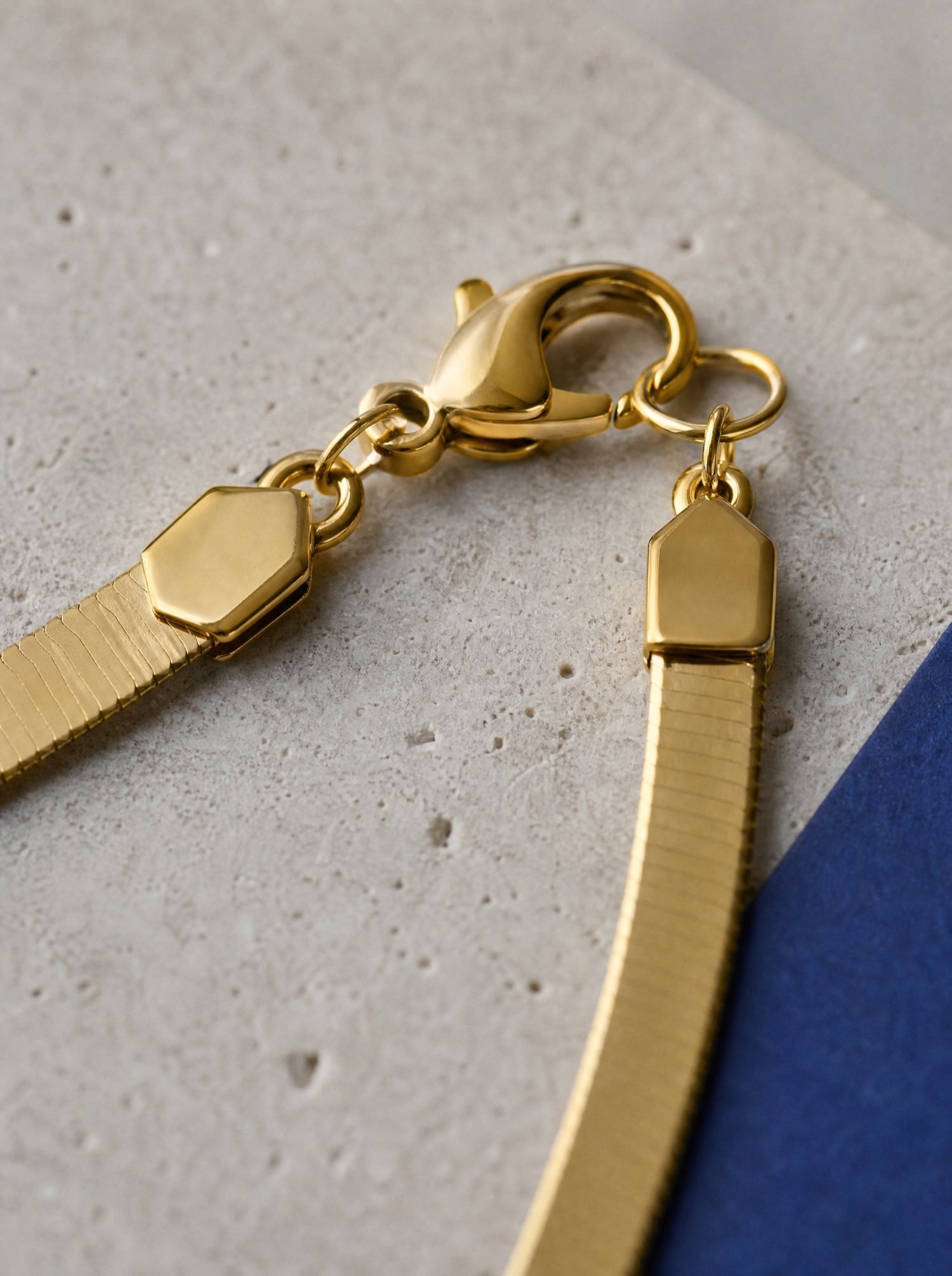 Snake Chain Necklace, Gold-Tone, close-up detail