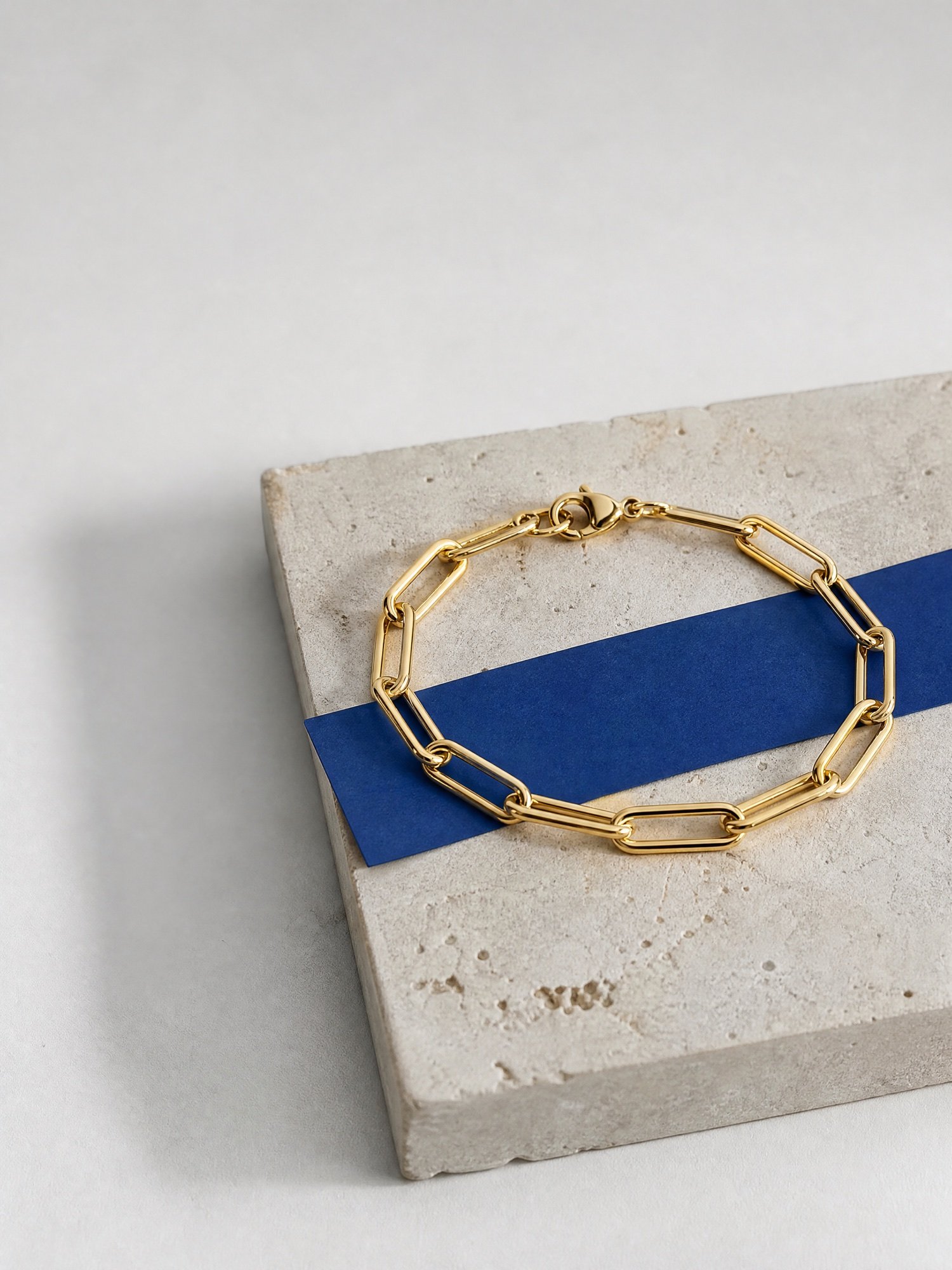 Paperclip Chain Bracelet, Gold-Tone, product photo