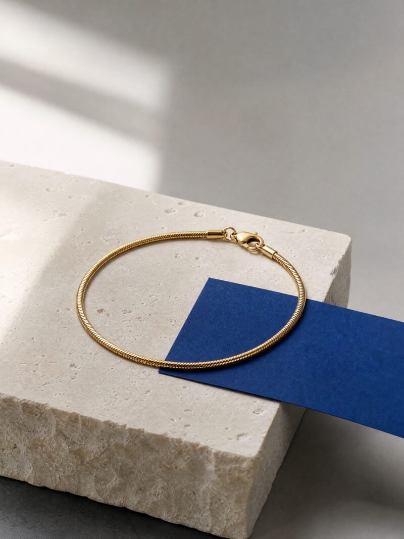 Fine Snake Chain Bracelet, Gold-Tone, product photo