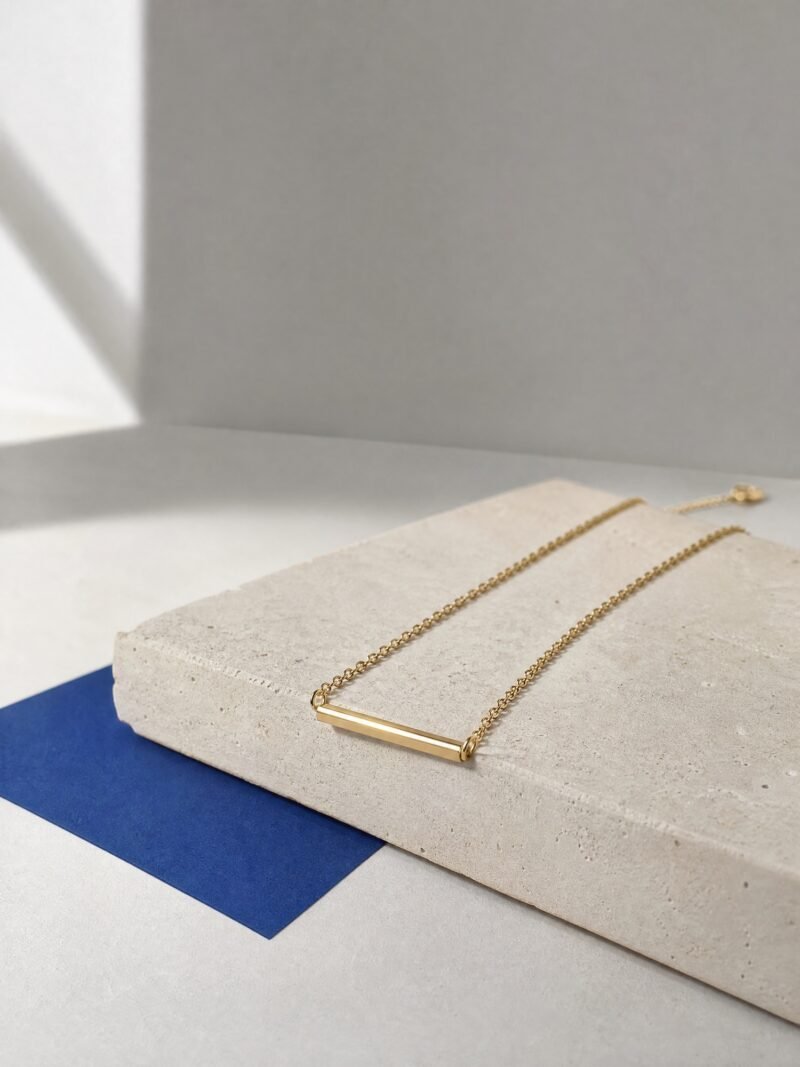Bar Pendant Necklace, Gold-Tone, product photo