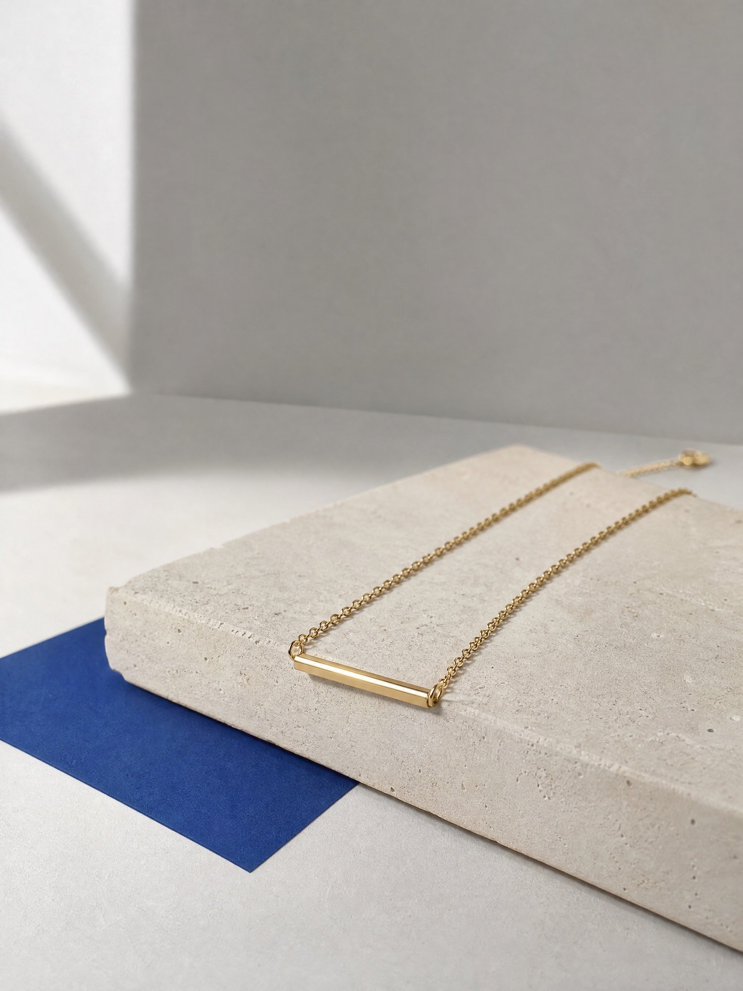 Bar Pendant Necklace, Gold-Tone, product photo