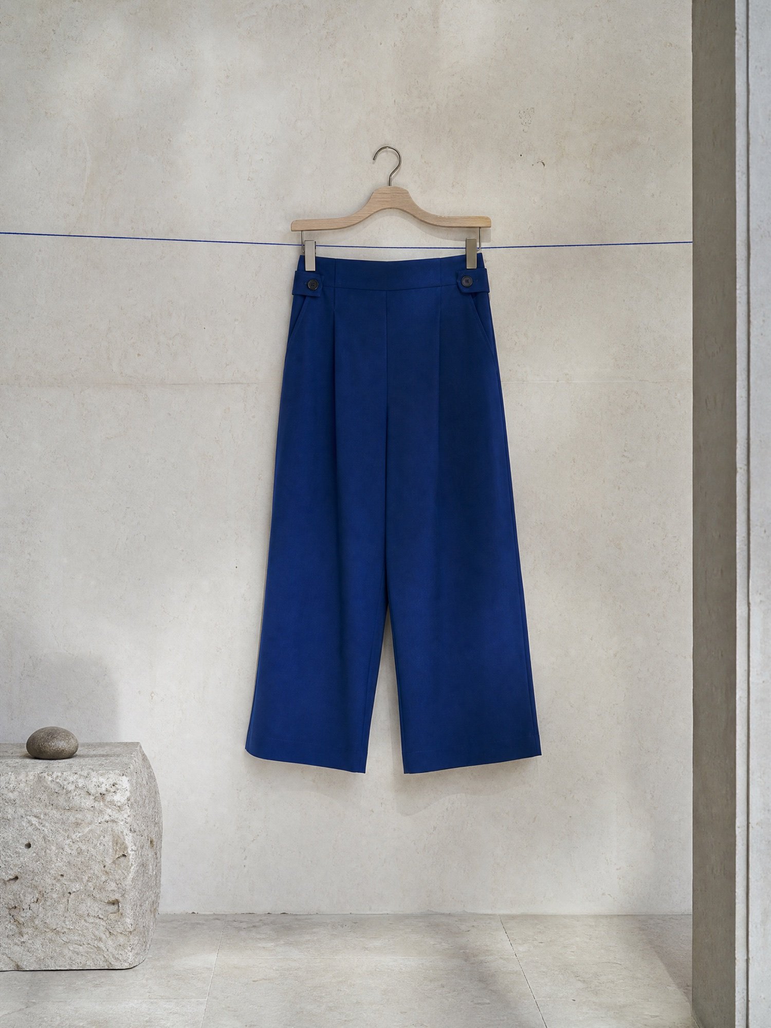 Side-Tab Culottes in Cobalt, product photo