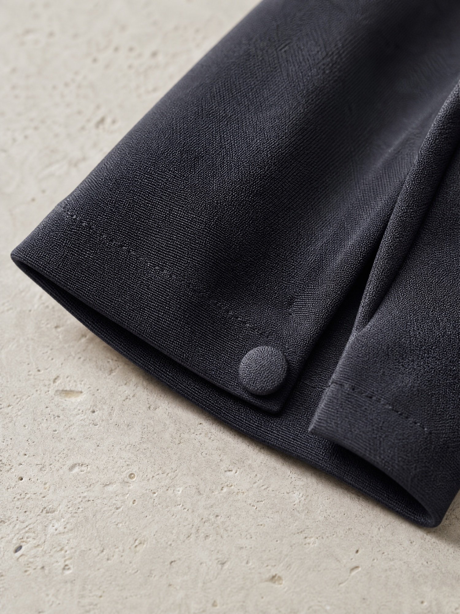 A-Line Crepe Midi Skirt in Charcoal, close-up detail