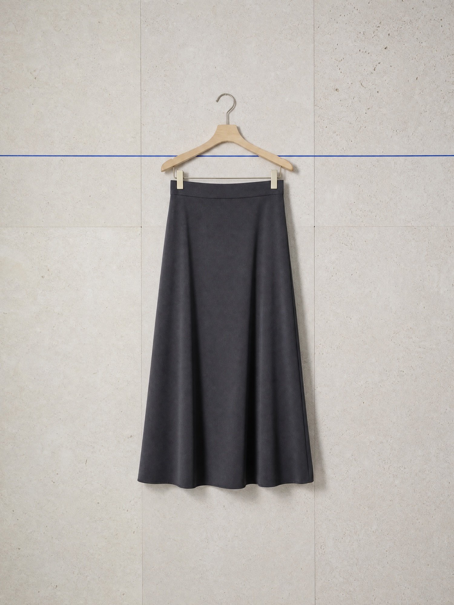 A-Line Crepe Midi Skirt in Charcoal, product photo