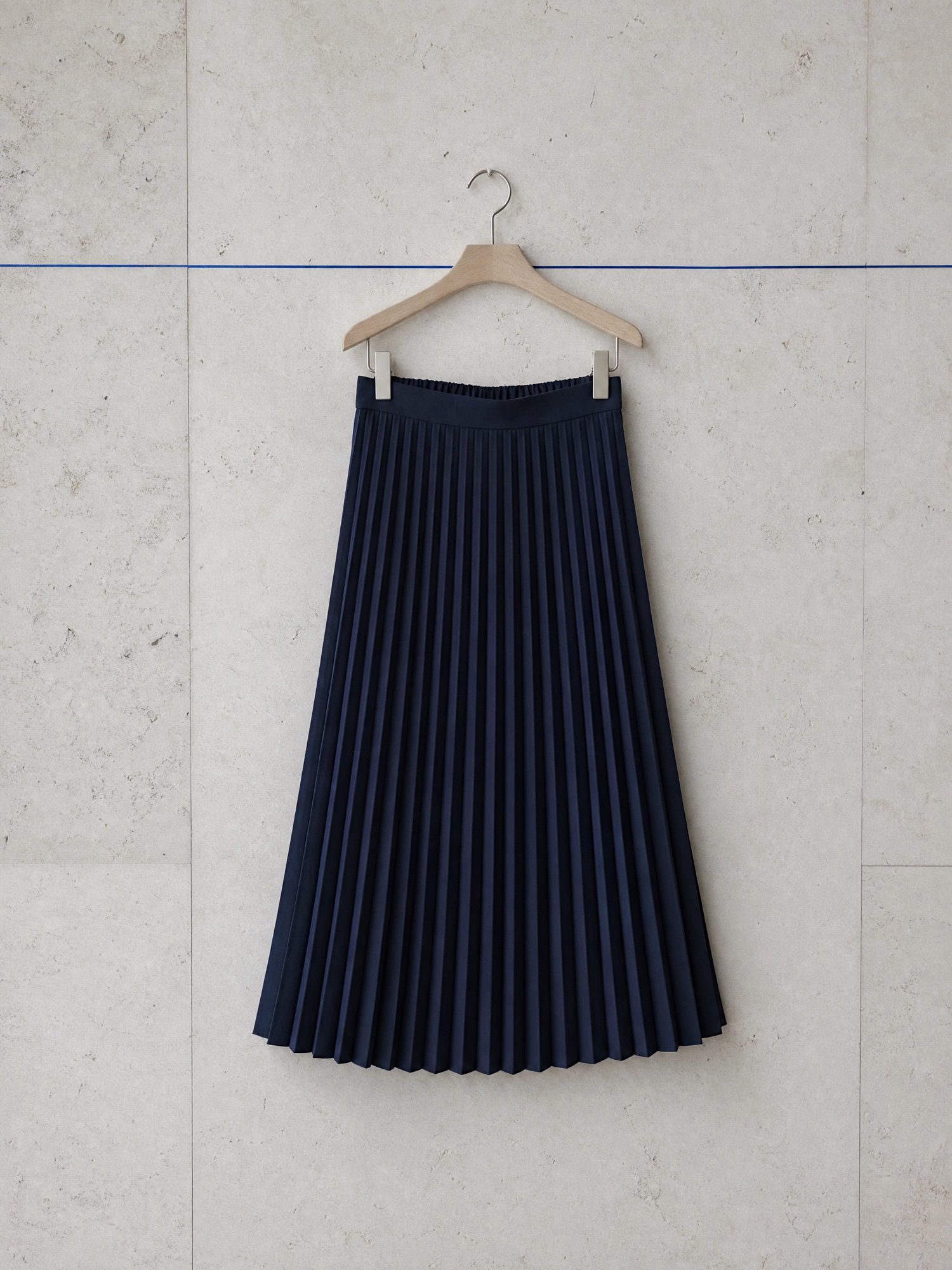 Pleated Midi Skirt in Navy, product photo