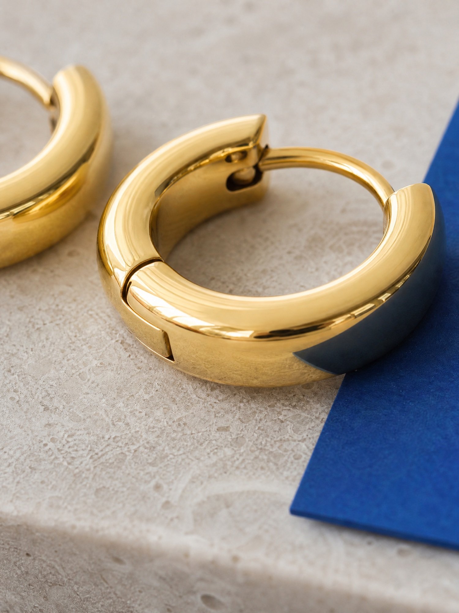 Everyday Huggie Hoops 12mm, Gold-Tone, close-up detail