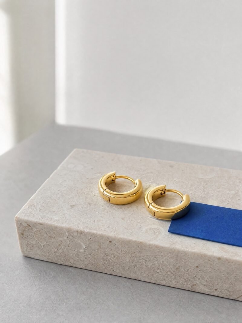 Everyday Huggie Hoops 12mm, Gold-Tone, product photo
