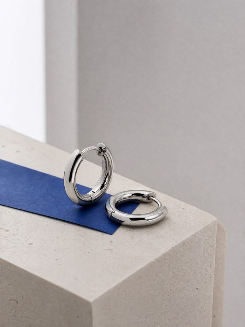 Everyday Huggie Hoops 12mm, Steel-Tone, product photo