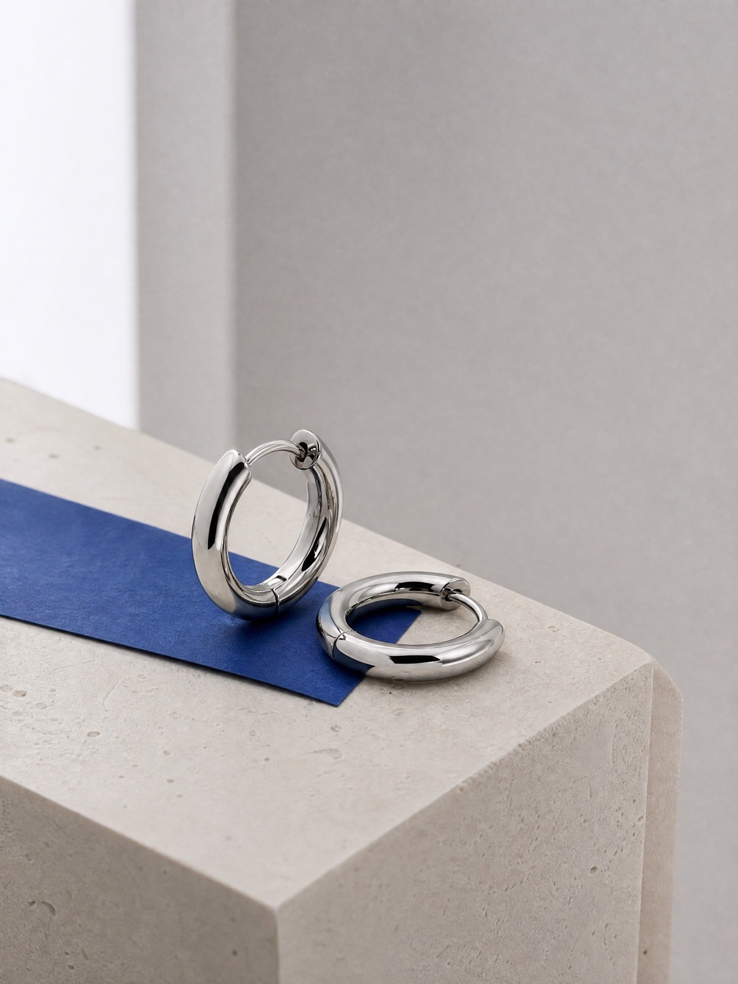 Everyday Huggie Hoops 12mm, Steel-Tone, product photo