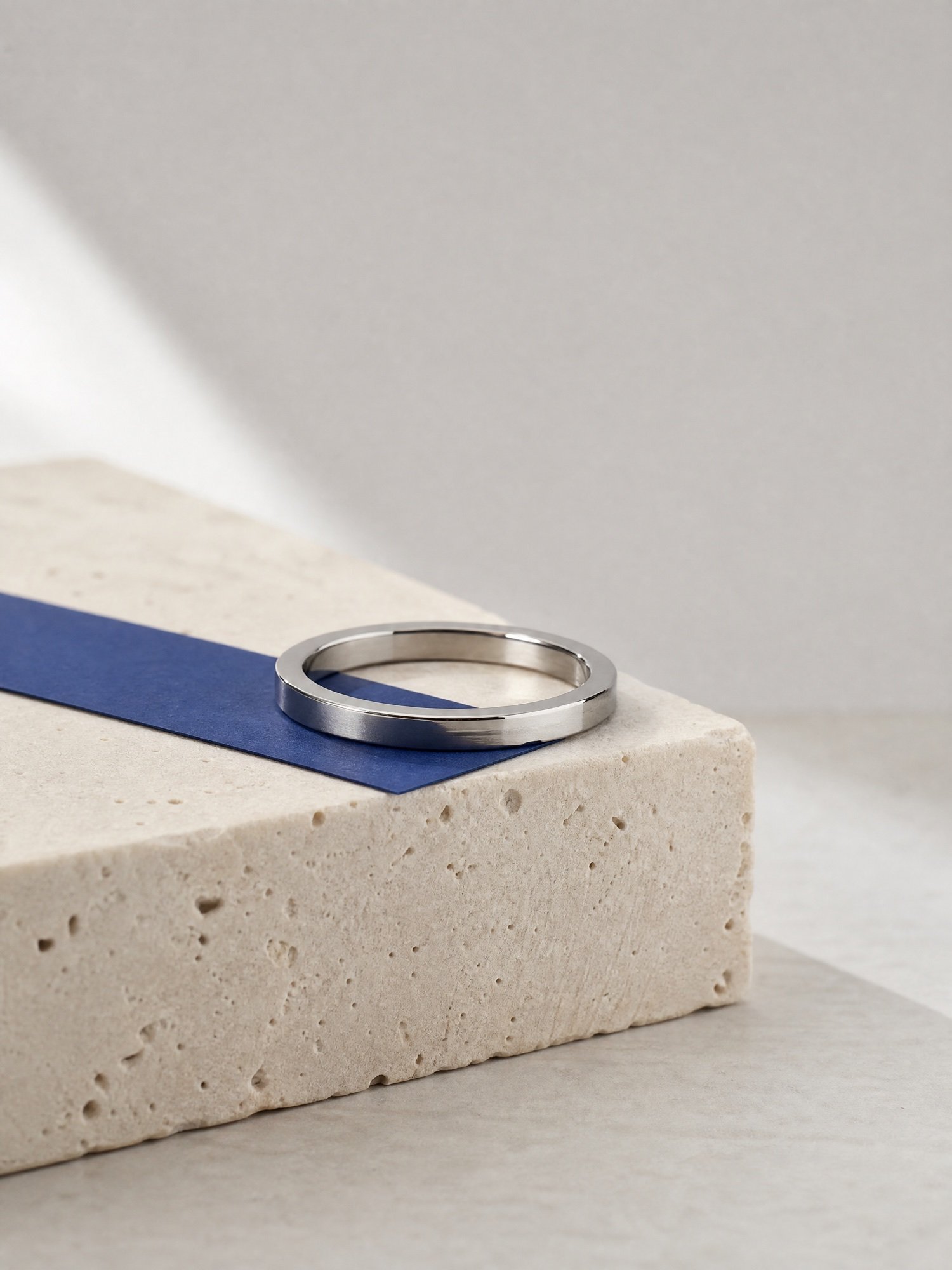 Flat Band Stacking Ring, Steel-Tone, product photo