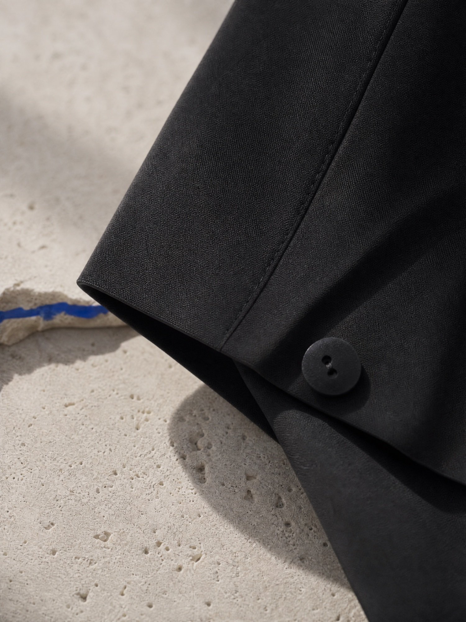 Crepe Wrap Top in Black, close-up detail